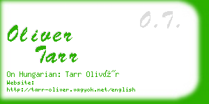 oliver tarr business card